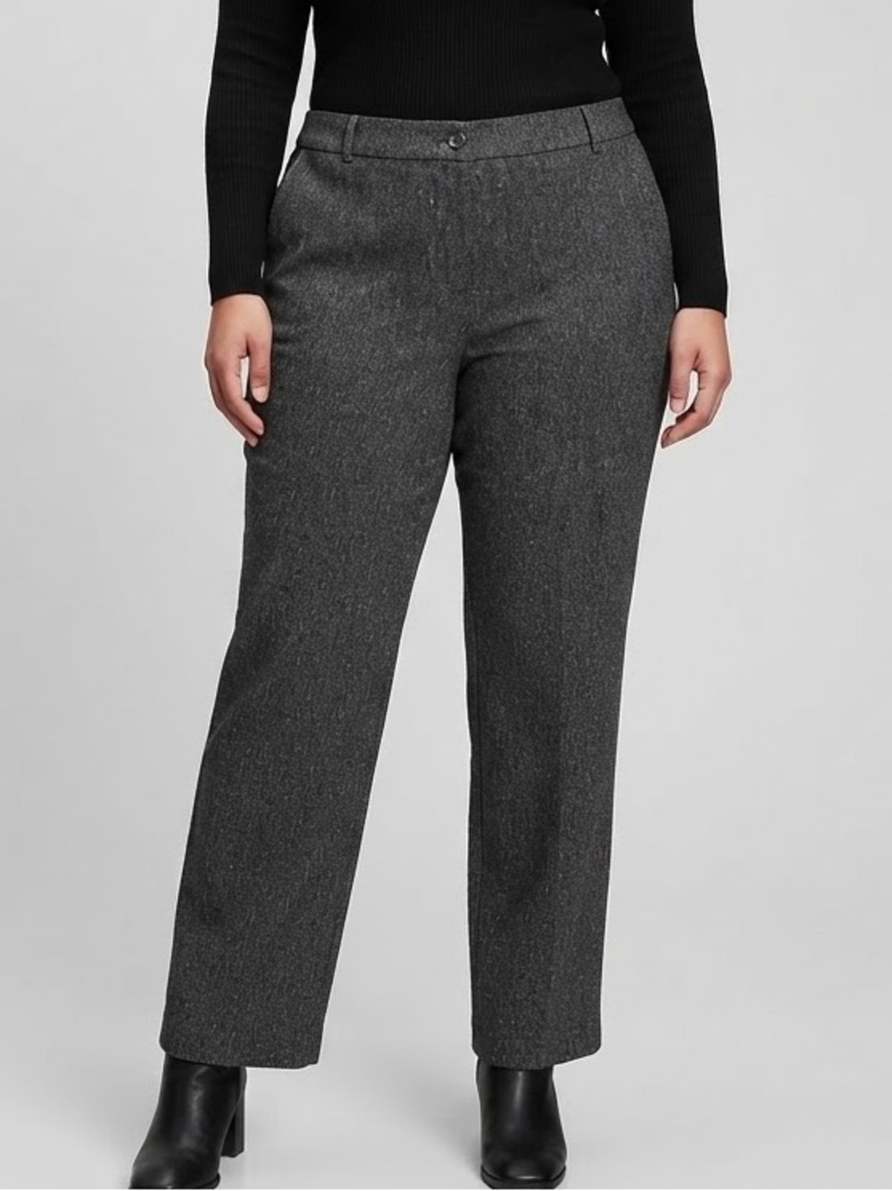 PENNINGTONS Curvy Fit Dark Gray Tweed  Dress Pants Classic Straight Fit size 28